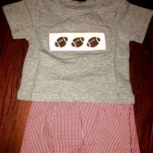 Football Smocked Shorts Set